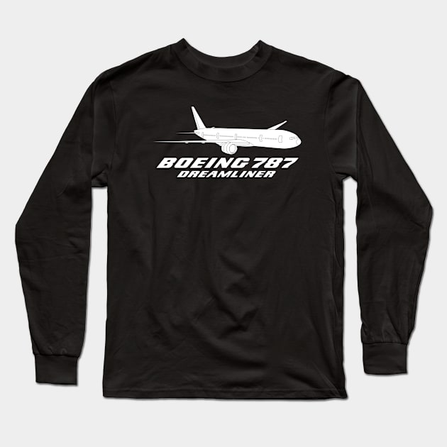 Boeing 787 Dreamliner Long Sleeve T-Shirt by Joshua Designs